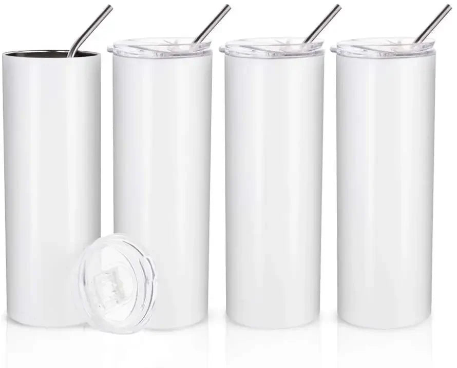 20oz Sublimation Straight White Tumbler With Box And Straw