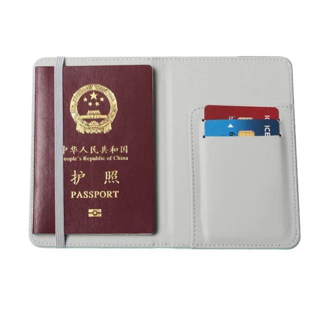PU Leather Double Sided White Sublimation Passport Cover