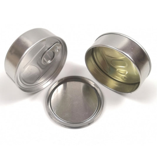 Pull Ring Can With Push In Base 3 Sizes With Optional Cap Lid