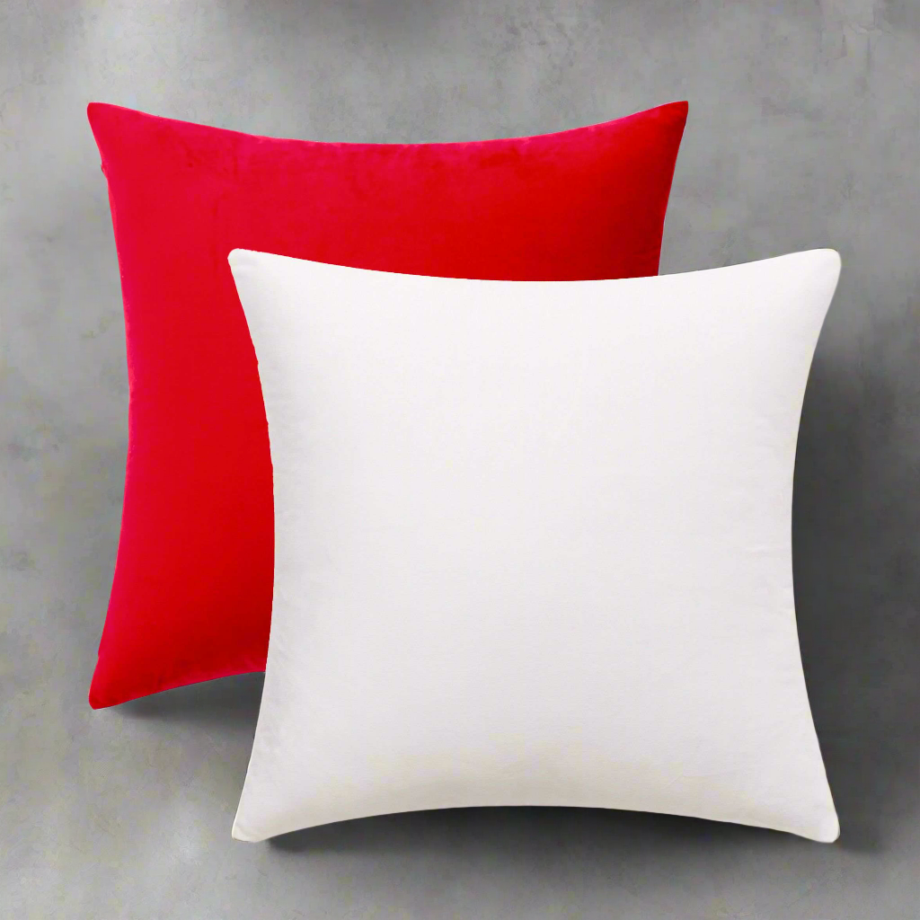 Velvet Two Colour, Plain Edge Cushion Cover 40cm by 40cm