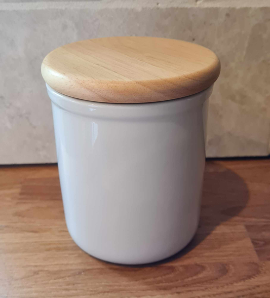 Sublimation ceramic  jar with oak lid