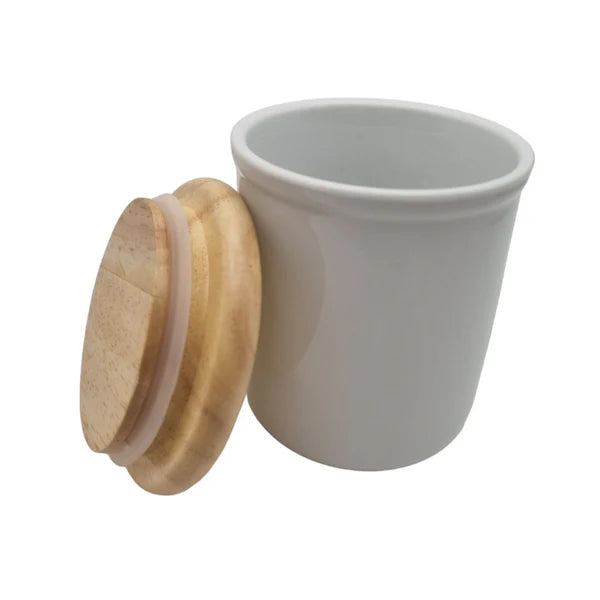 Sublimation ceramic  jar with oak lid