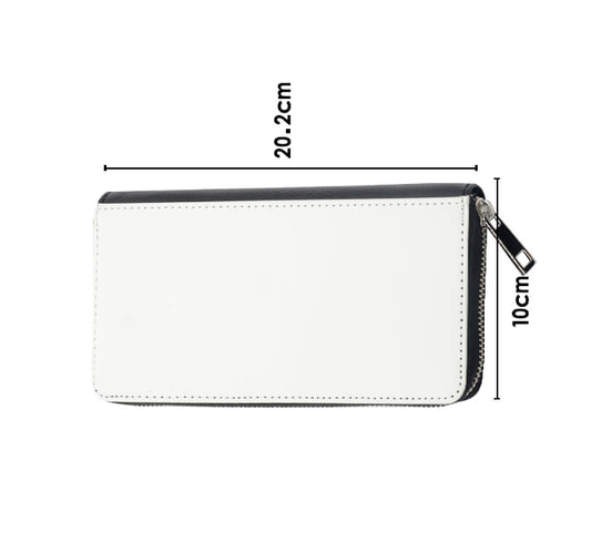 Sublimation Large ladies PU leather purse - zip close