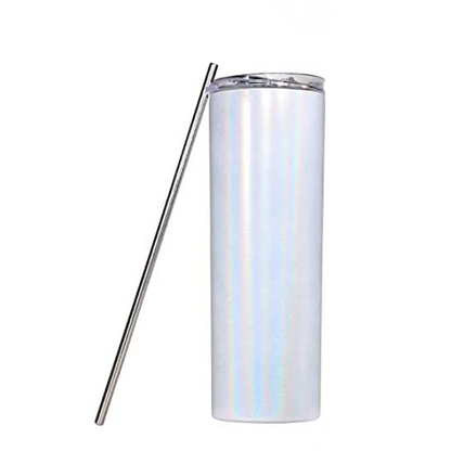 Shimmer 20oz Sublimation White Tumbler With Box And Straw