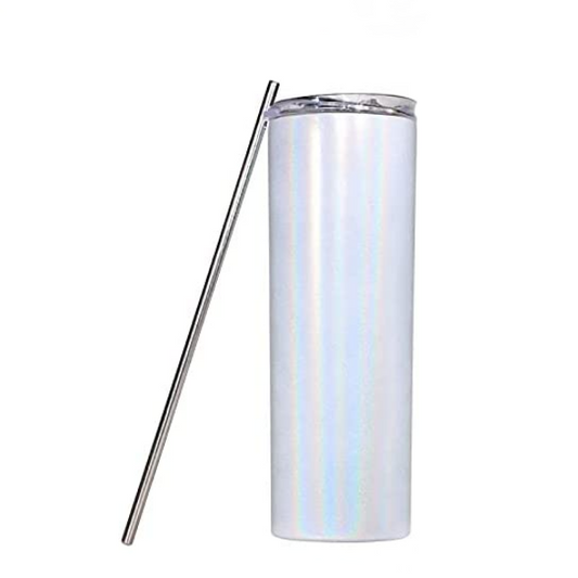 Shimmer 20oz Sublimation White Tumbler With Box And Straw