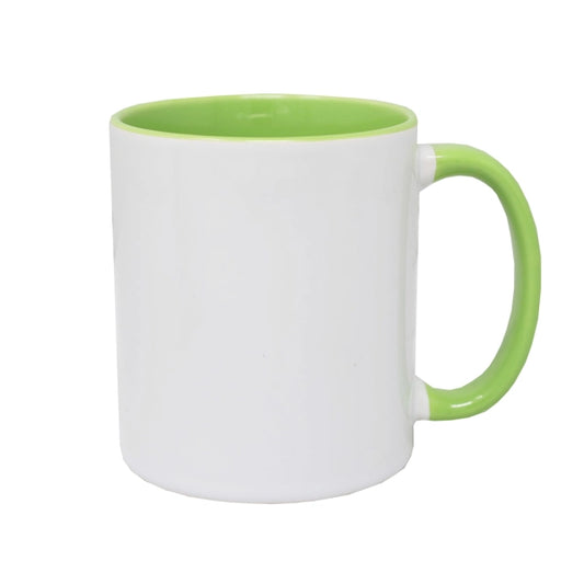 11oz Two Tone Mug Lime Green Orca Coated with Smash Proof Box