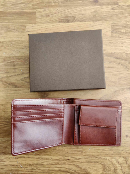 PU leather wallet with optional gift box (Brown)